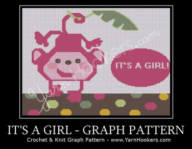 It's a Girl - Afghan Crochet Graph Pattern Chart