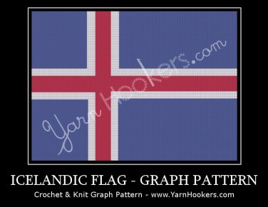 Iceland National Flag - Afghan Crochet Graph Pattern Chart