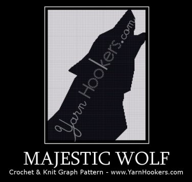 Majestic Wolf - Afghan Crochet Graph Pattern Chart