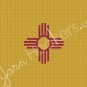 New Mexico - State Flag - USA - Afghan Crochet Graph Pattern Chart