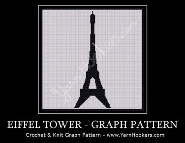 Paris Eiffel Tower - Afghan Crochet Graph Pattern Chart