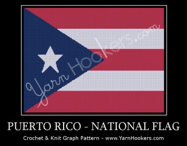 Puerto Rico - National Flag -  Afghan Crochet Graph Pattern Chart