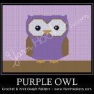 Purple Owl - Afghan Crochet Graph Pattern Chart