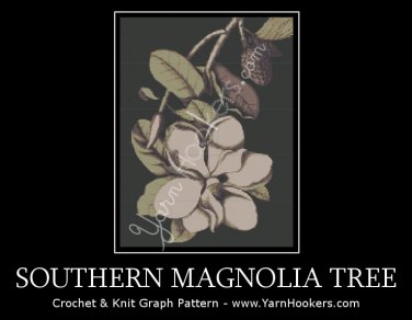 Southern Magnolia Tree - Afghan Crochet Graph Pattern Chart