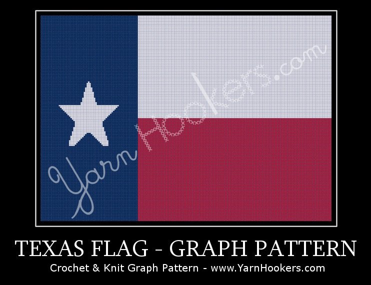Texas State Flag Afghan Crochet Graph Pattern Chart