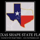 Texas State Shape Flag - Afghan Crochet Graph Pattern Chart