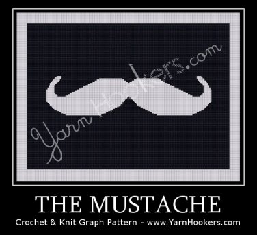 The Mustache - Afghan Crochet Graph Pattern Chart