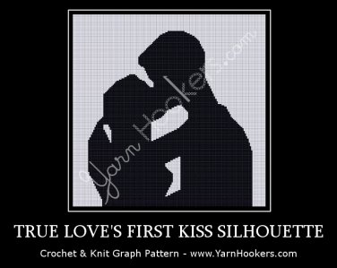 True Love's First Kiss Silhouette - Afghan Crochet Graph Pattern Chart