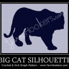 Big Cat Silhouette - Afghan Crochet Graph Pattern Chart