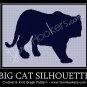 Big Cat Silhouette - Afghan Crochet Graph Pattern Chart