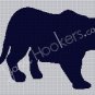 Big Cat Silhouette - Afghan Crochet Graph Pattern Chart