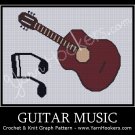 Guitar Music - Afghan Crochet Graph Pattern Chart