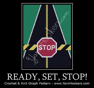 Ready, Set, STOP! - Afghan Crochet Graph Pattern Chart