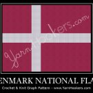 Denmark National Flag - Afghan Crochet Graph Pattern Chart