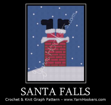 Santa Falls - Christmas - Afghan Crochet Graph Pattern Chart