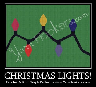 Christmas Lights - Afghan Crochet Graph Pattern Chart