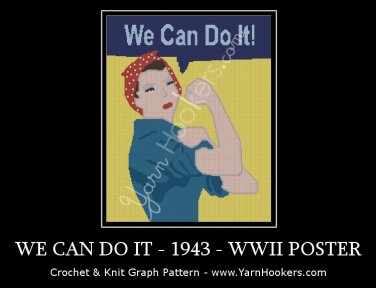 We Can Do It - 1943 - World War II - Propaganda Poster - Women's Rights Afghan