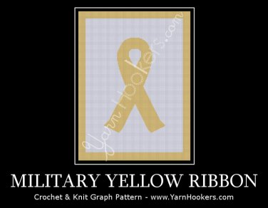 Military - Yellow Ribbon - Afghan Crochet Graph Pattern Chart