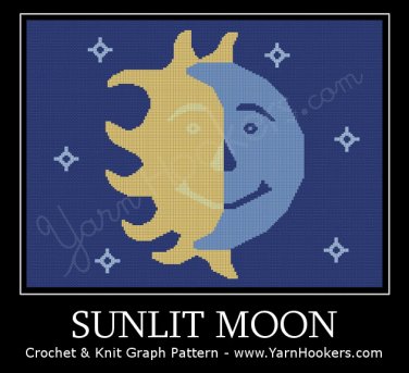 Sunlit Moon - Afghan Crochet Graph Pattern Chart