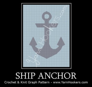 Ship Anchor - Afghan Crochet Graph Pattern Chart