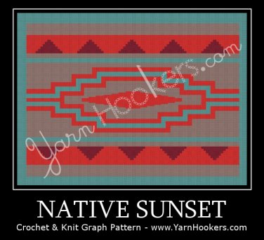 Native Sunrise - Afghan Crochet Graph Pattern Chart
