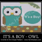 It's a BOY - OWL - Afghan Crochet Graph Pattern Chart