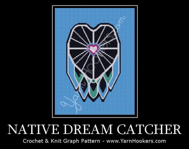 Native Dream Catcher - Afghan Crochet Graph Pattern Chart