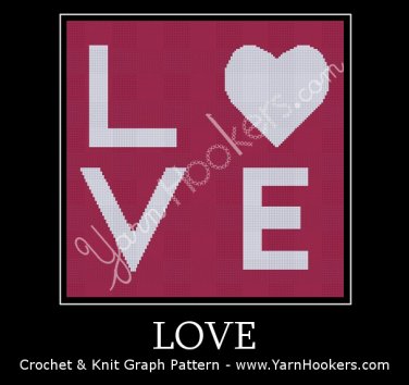 Love - Afghan Crochet Graph Pattern Chart