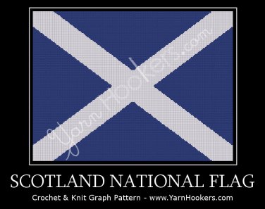 Scotland National Flag - Afghan Crochet Graph Pattern Chart