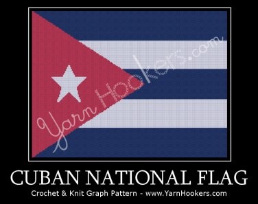 Cuban National Flag - Afghan Crochet Graph Pattern Chart