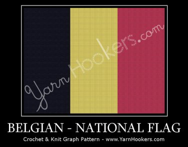 Belgian  National Flag - Afghan Crochet Graph Pattern Chart