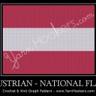Austrian National Flag - Afghan Crochet Graph Pattern Chart