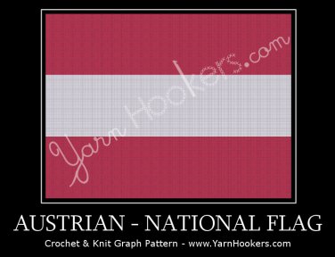 Austrian National Flag - Afghan Crochet Graph Pattern Chart