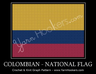 Colombian National Flag - Afghan Crochet Graph Pattern Chart