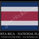 Costa Rican National Flag - Afghan Crochet Graph Pattern Chart