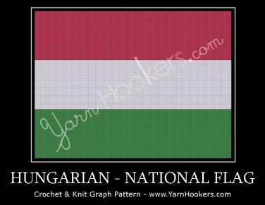 Hungarian National Flag - Afghan Crochet Graph Pattern Chart