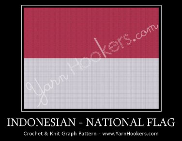 Indonesian National Flag - Afghan Crochet Graph Pattern Chart
