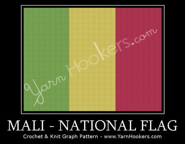 Malian National Flag - Afghan Crochet Graph Pattern Chart