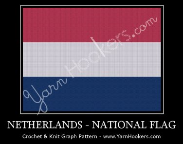 Dutch National Flag - Afghan Crochet Graph Pattern Chart