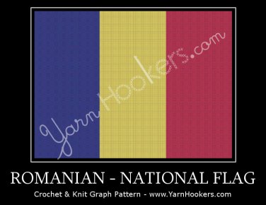 Romanian National Flag - Afghan Crochet Graph Pattern Chart