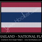 Thai National Flag- Afghan Crochet Graph Pattern Chart