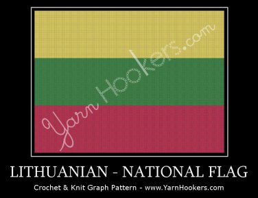 Lithuanian National Flag- Afghan Crochet Graph Pattern Chart