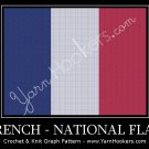 French National Flag - Afghan Crochet Graph Pattern Chart