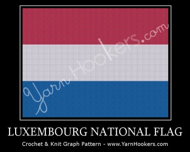 Luxembourg National Flag - Afghan Crochet Graph Pattern Chart