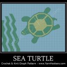 Sea Turtle -  Afghan Crochet Graph Pattern Chart