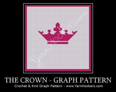Pink Majestic Crown - Afghan Crochet Graph Pattern Chart