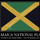 Jamaica National Flag - Afghan Crochet Graph Pattern Chart