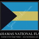 Bahamas National Flag -  Afghan Crochet Graph Pattern Chart