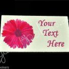 Pink Flower - Iron On / Sew In - 100% Cotton Fabric Labels (White)