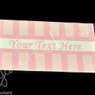 Pink Stripes - Iron On / Sew In - 100% Cotton Fabric Labels (White)